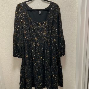 Black and Gold Star dress